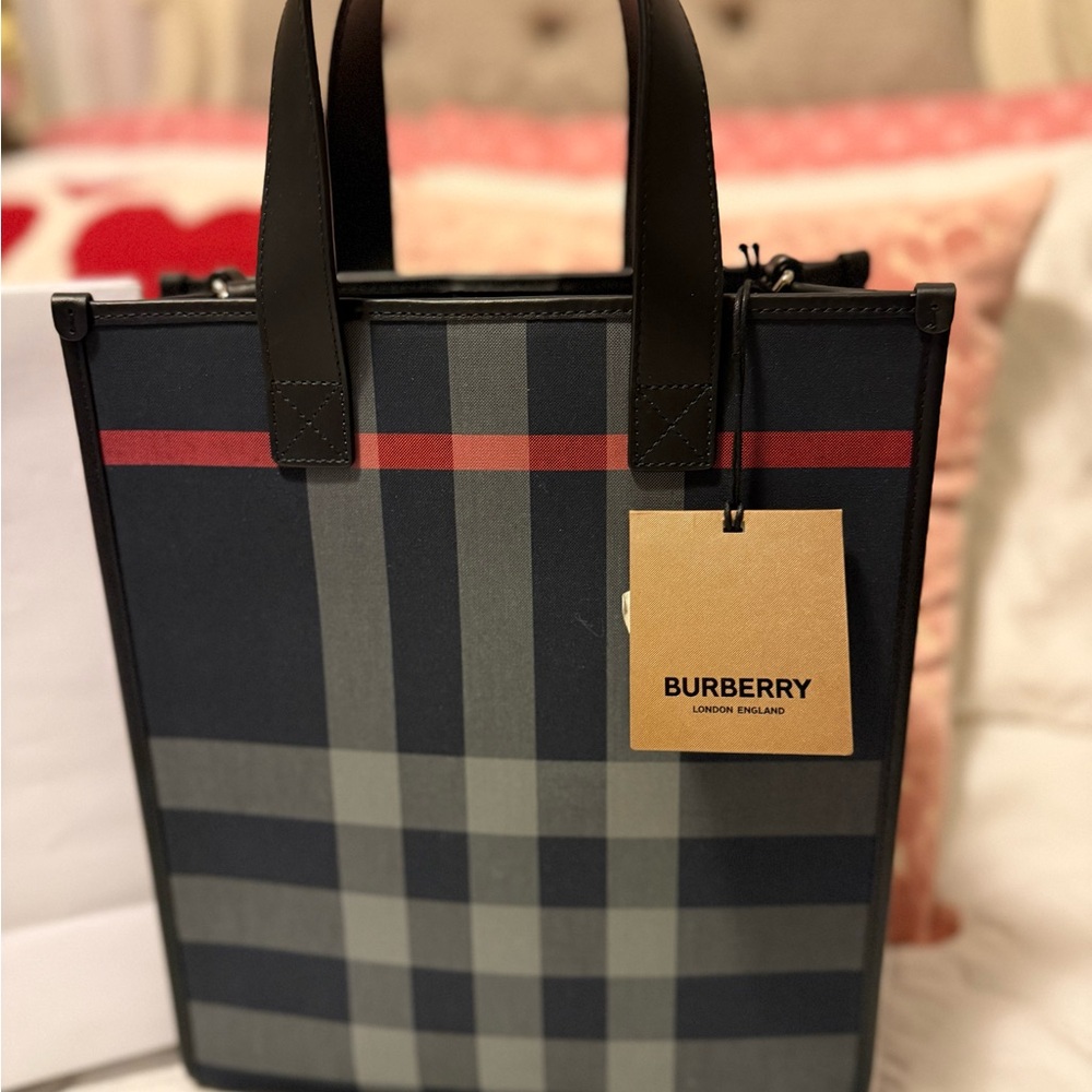 Burberry Black and Gray Men's Bag